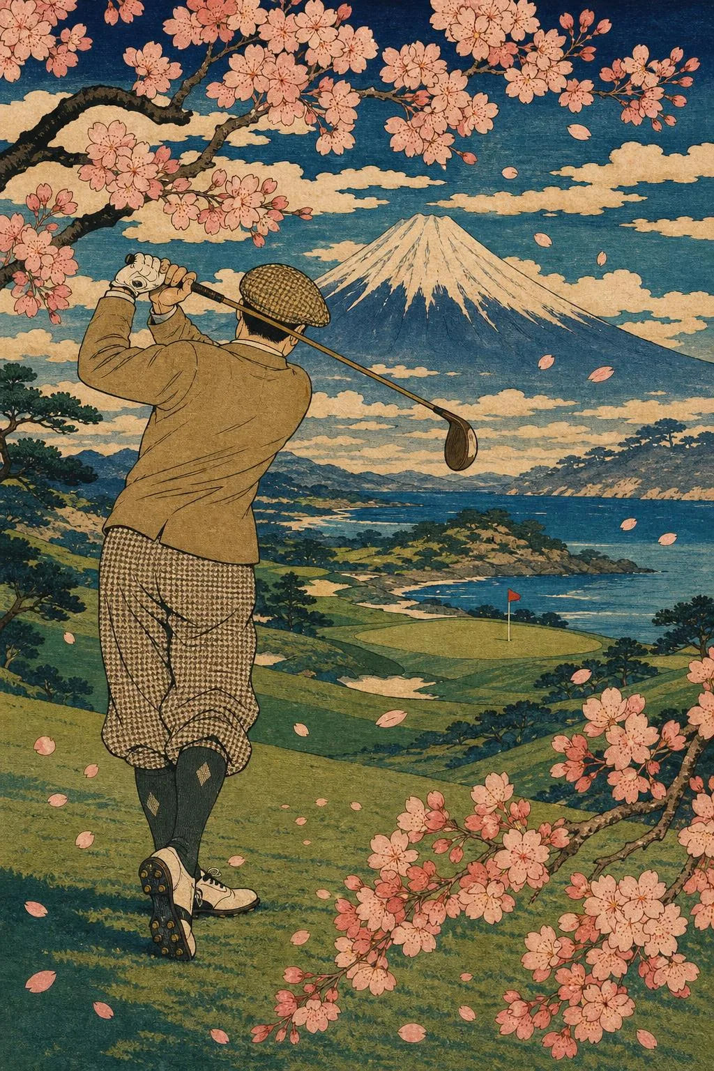 Blossoms at Fuji - Framed