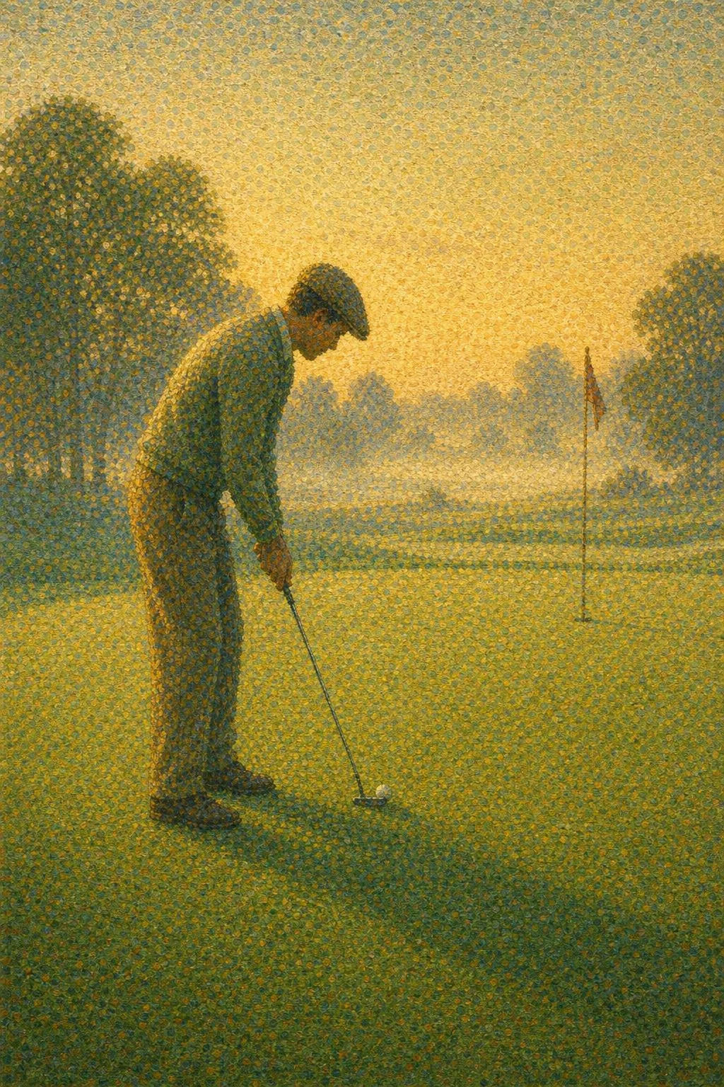 The Strippled Green - Framed