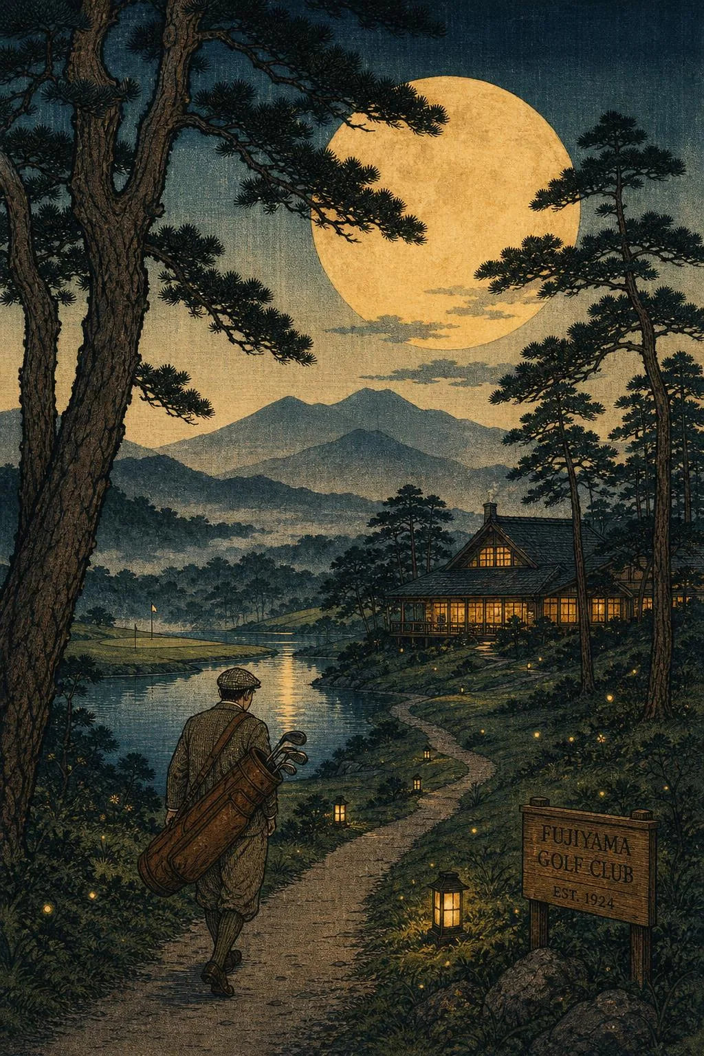Moonlight in the sky - Framed