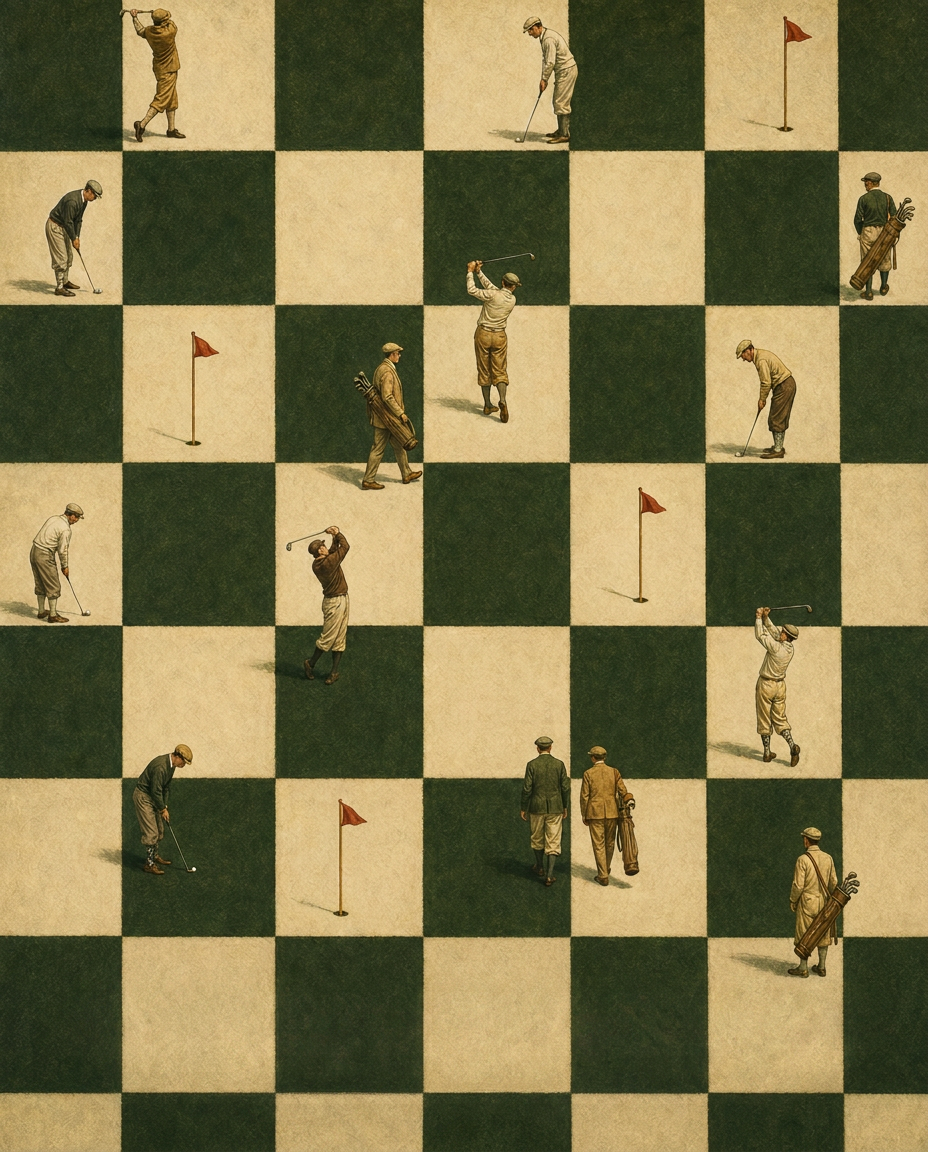 The golfing board - Framed